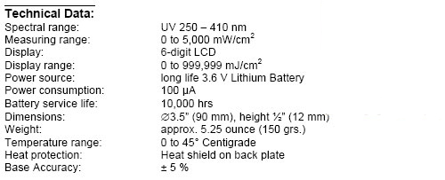 UV-int150 Standard เครื่องวัดพลังงาน UV